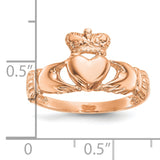 14k Rose Gold Polished Claddagh Ring K5933
