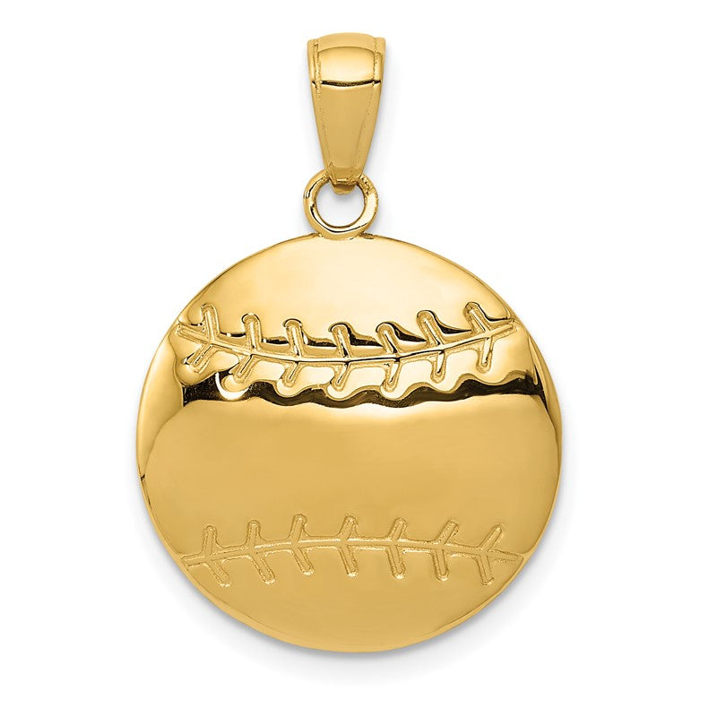 14k Polished Baseball Charm K4948