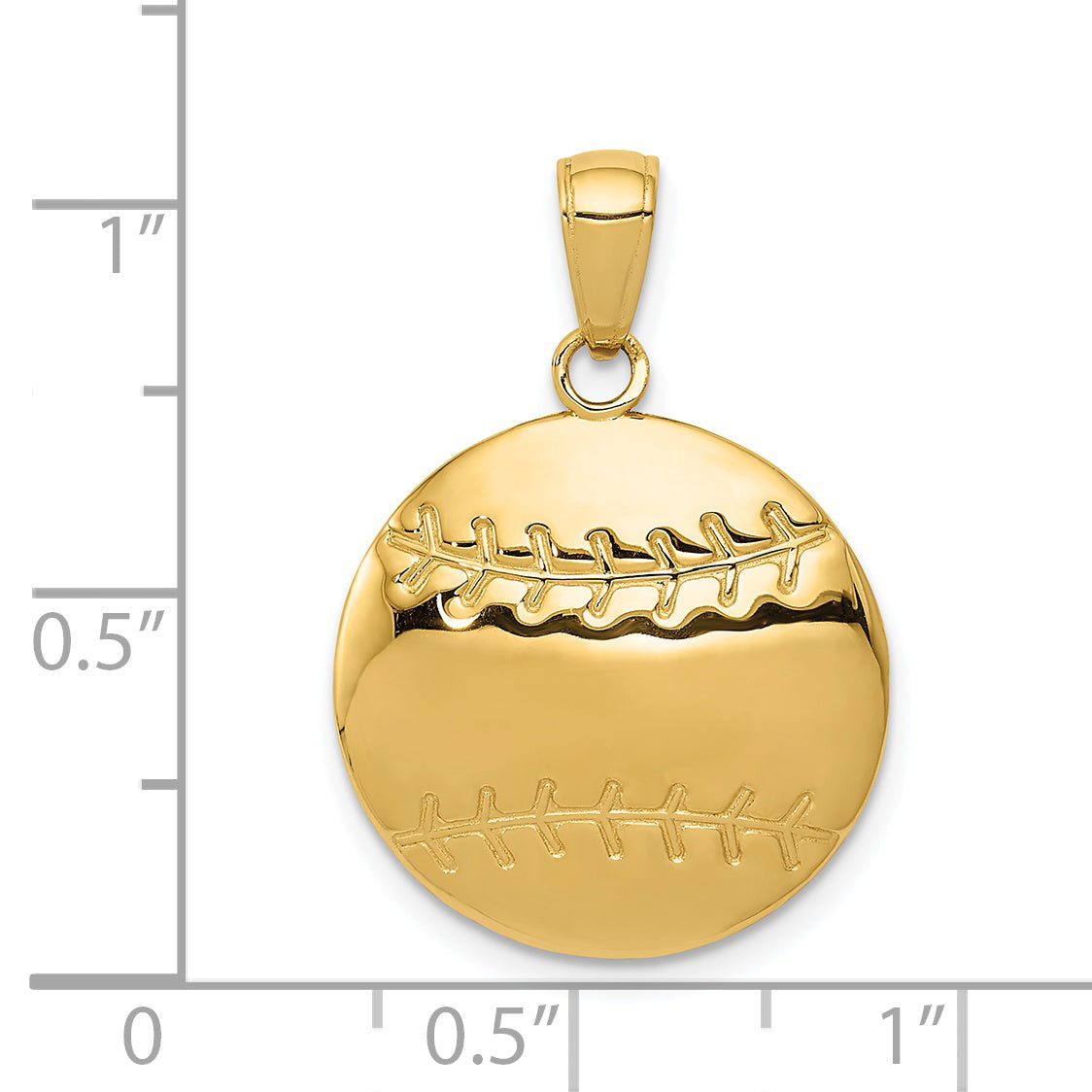 14k Polished Baseball Charm K4948