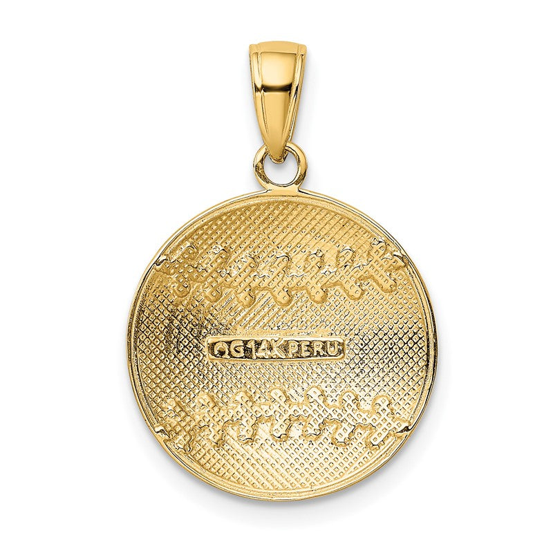 14k Polished Baseball Charm K4948