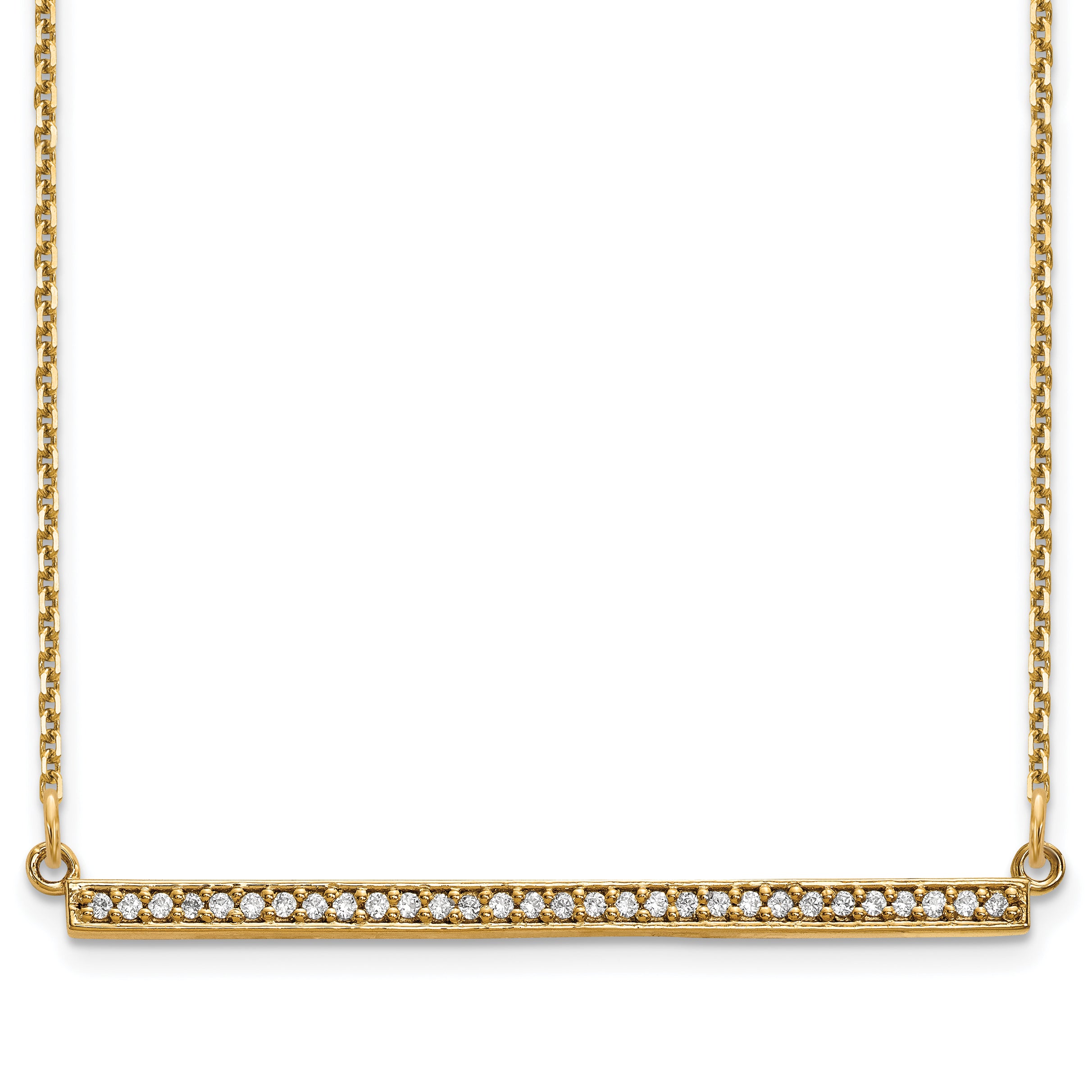 14k Polished 1/8 carat Diamond Bar 18 inch Necklace XP5031A
