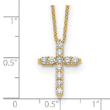 14k White Gold 1/4 carat Diamond Cross Pendant 18 inch Necklace PM1000