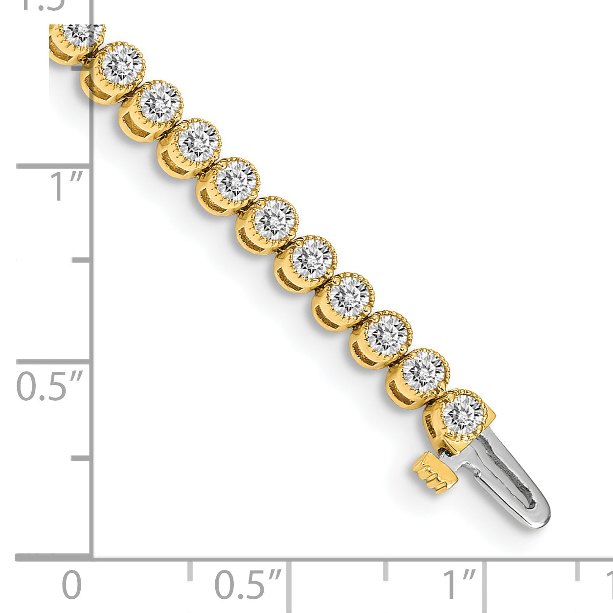 14k Complete 3.06 carat Round A Diamond 2-prong 7 inch Tennis Bracelet X2898A