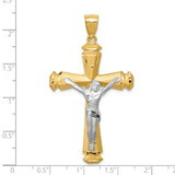 14k Satin Two-tone Crucifix Pendant C1986