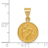 18k Polished and Satin Saint Christopher Medal Round Pendant 18XR13