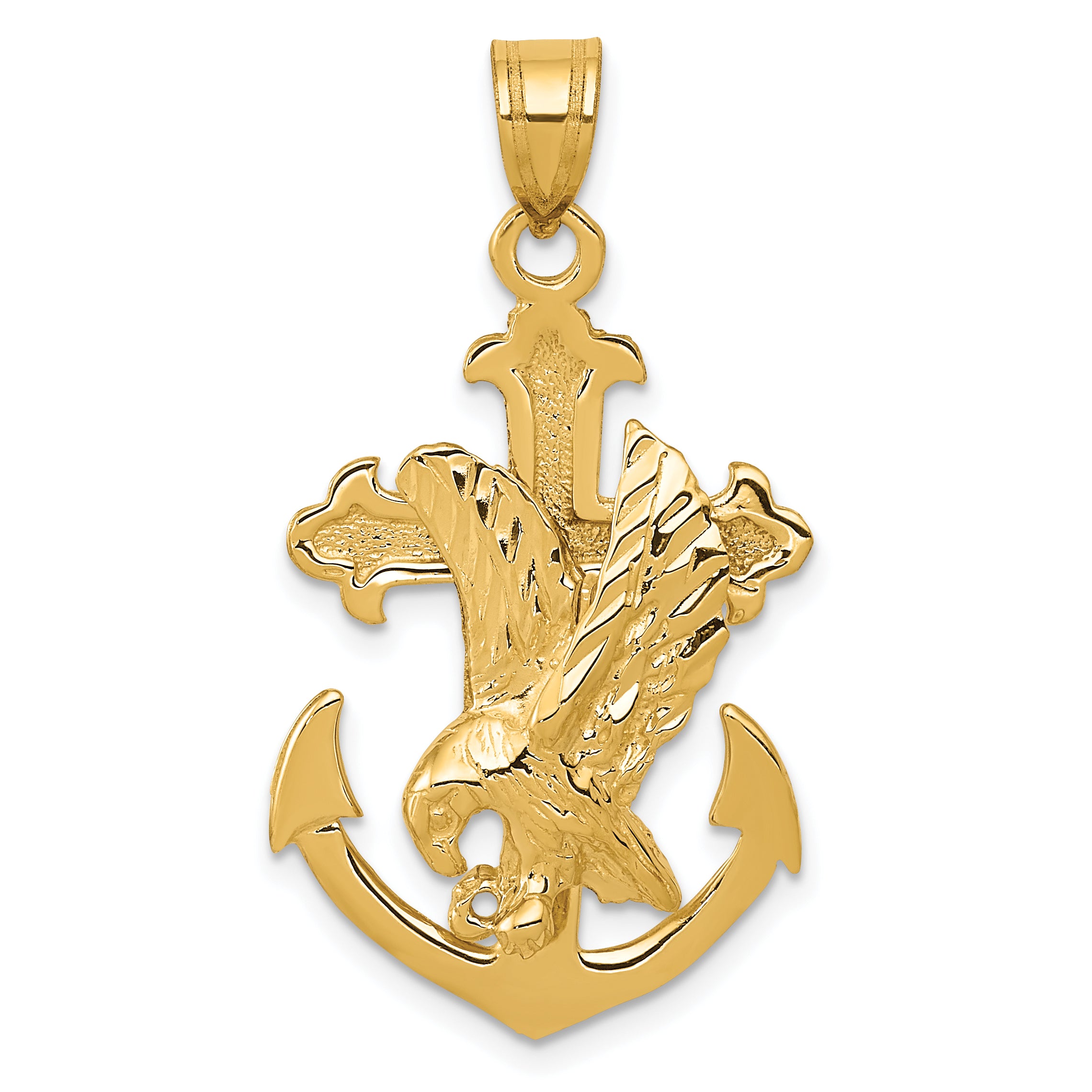 14k Mariners Cross with Eagle Pendant C1408