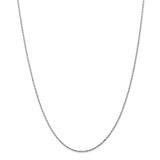 14K White Gold 14 inch 1.3mm Diamond-cut Machine Made Rope with Lobster Clasp Chain Chain W012