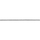 14K White Gold 14 inch 1.3mm Diamond-cut Machine Made Rope with Lobster Clasp Chain Chain W012