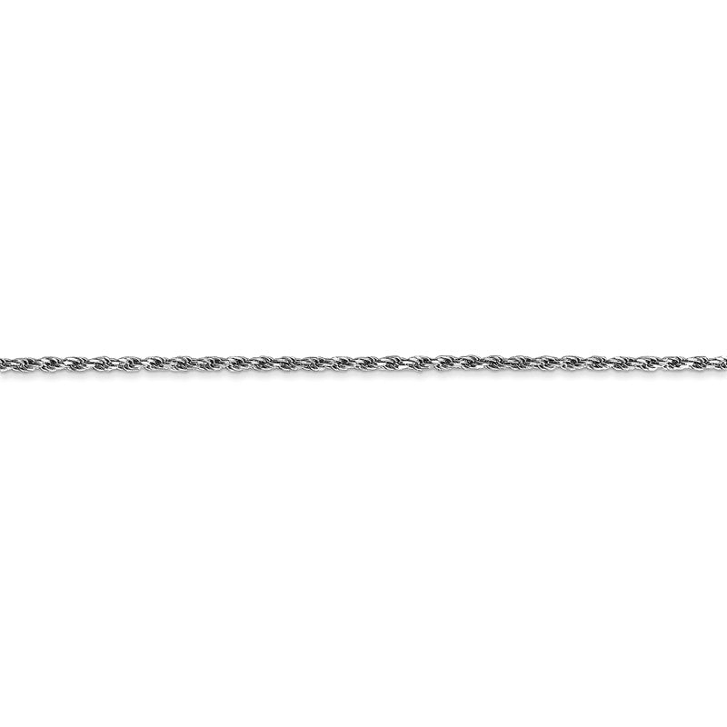 14K White Gold 14 inch 1.3mm Diamond-cut Machine Made Rope with Lobster Clasp Chain Chain W012