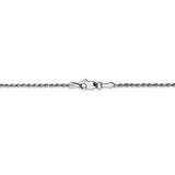 14K White Gold 14 inch 1.3mm Diamond-cut Machine Made Rope with Lobster Clasp Chain Chain W012