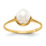 14k 6.5mm FW Cultured Pearl ring Y1926PL
