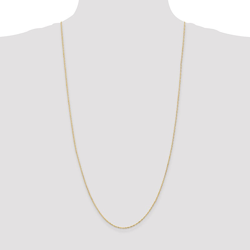 14K 14 inch 1.10mm Singapore with Spring Ring Clasp Chain PEN9