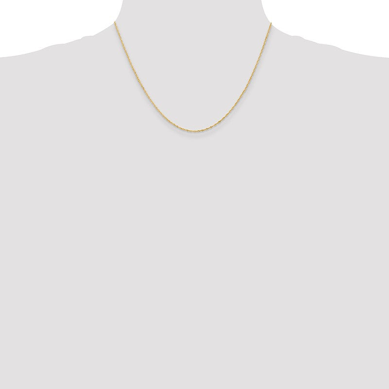 14K 14 inch 1.10mm Singapore with Spring Ring Clasp Chain PEN9