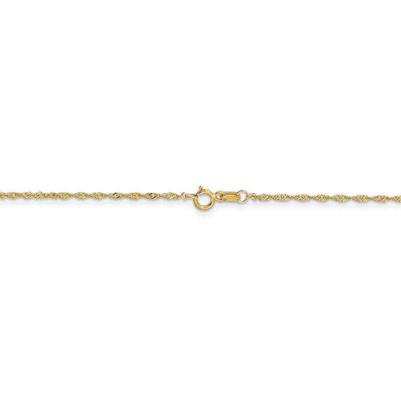 14K 14 inch 1.10mm Singapore with Spring Ring Clasp Chain PEN9