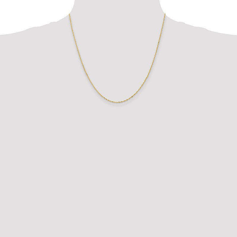 14K 14 inch 1.10mm Singapore with Spring Ring Clasp Chain PEN9