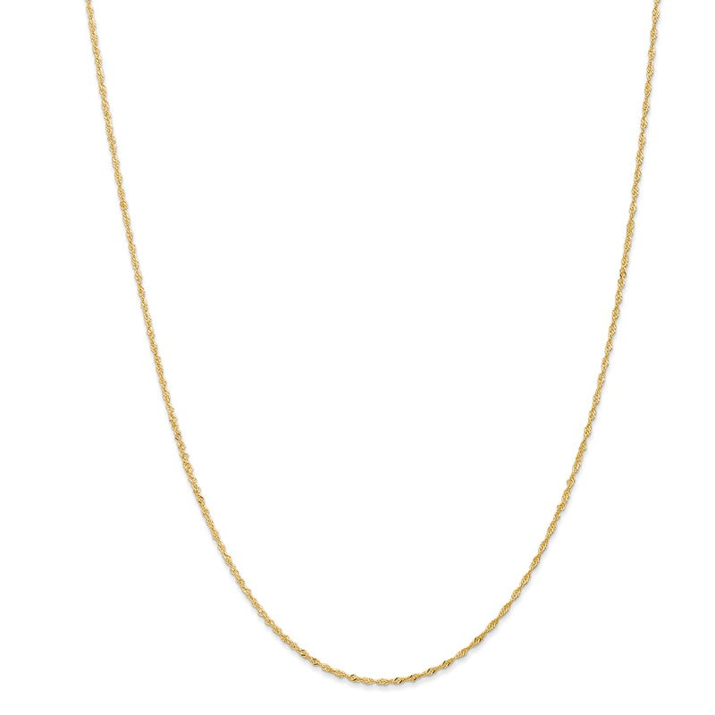 14K 14 inch 1.10mm Singapore with Spring Ring Clasp Chain PEN9