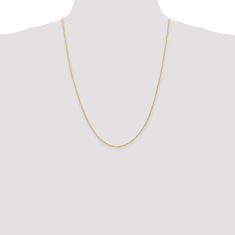 14K 14 inch 1.10mm Singapore with Spring Ring Clasp Chain PEN9