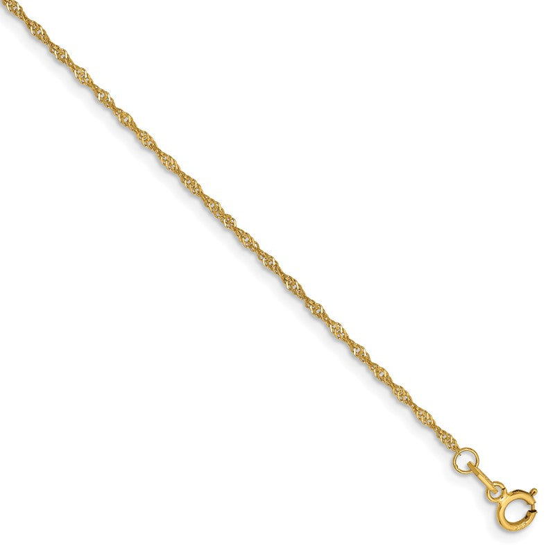 14K 14 inch 1.10mm Singapore with Spring Ring Clasp Chain PEN9