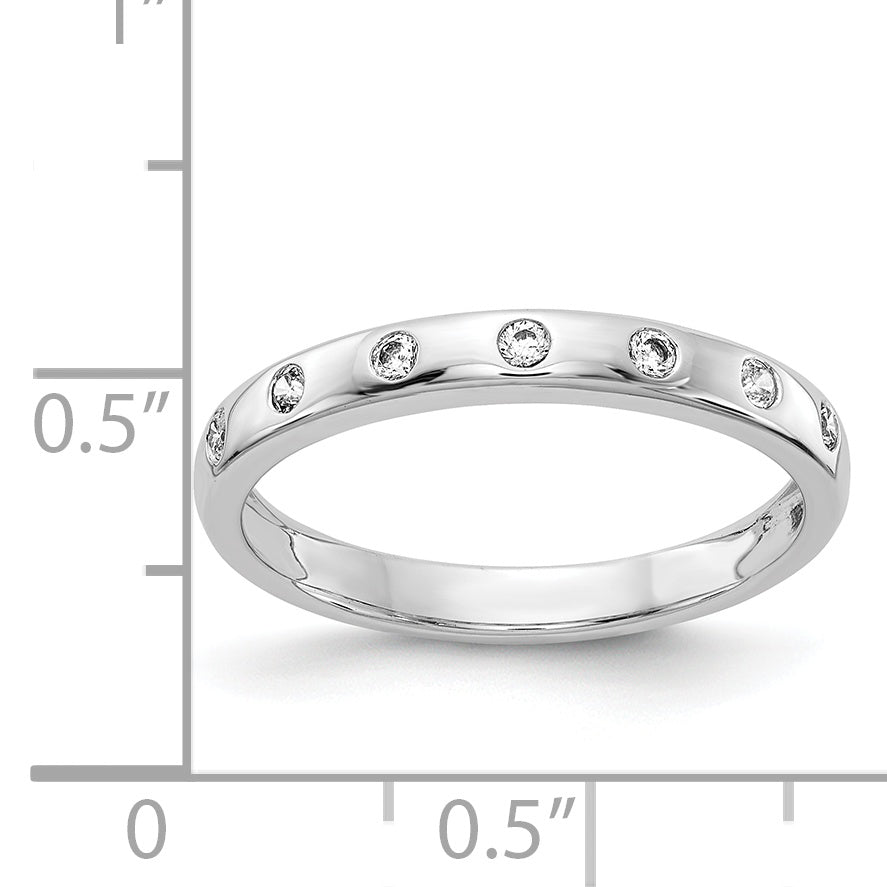14k White Gold 2mm 7-stone 1/6 carat Diamond Band RM4335