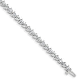 14k White Gold Complete 6.15 carat Round A Diamond 3-prong 7 inch Tennis Bracelet X2841WA