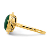 14k 10x8mm Malachite Cabochon Ring Y4494MB