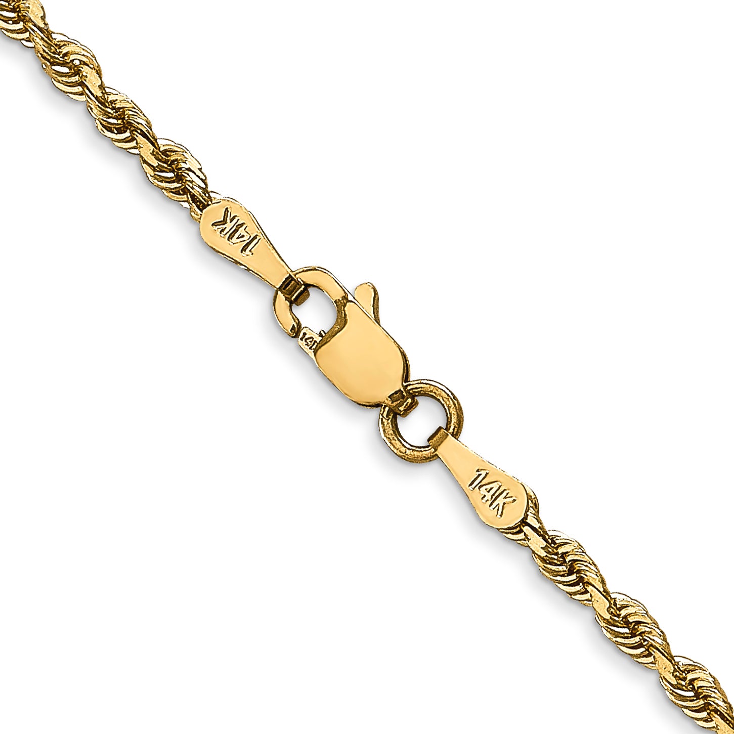 14K 10 Inch 2.25mm Diamond-cut Quadruple Rope Lobster Clasp Anklet QTR018