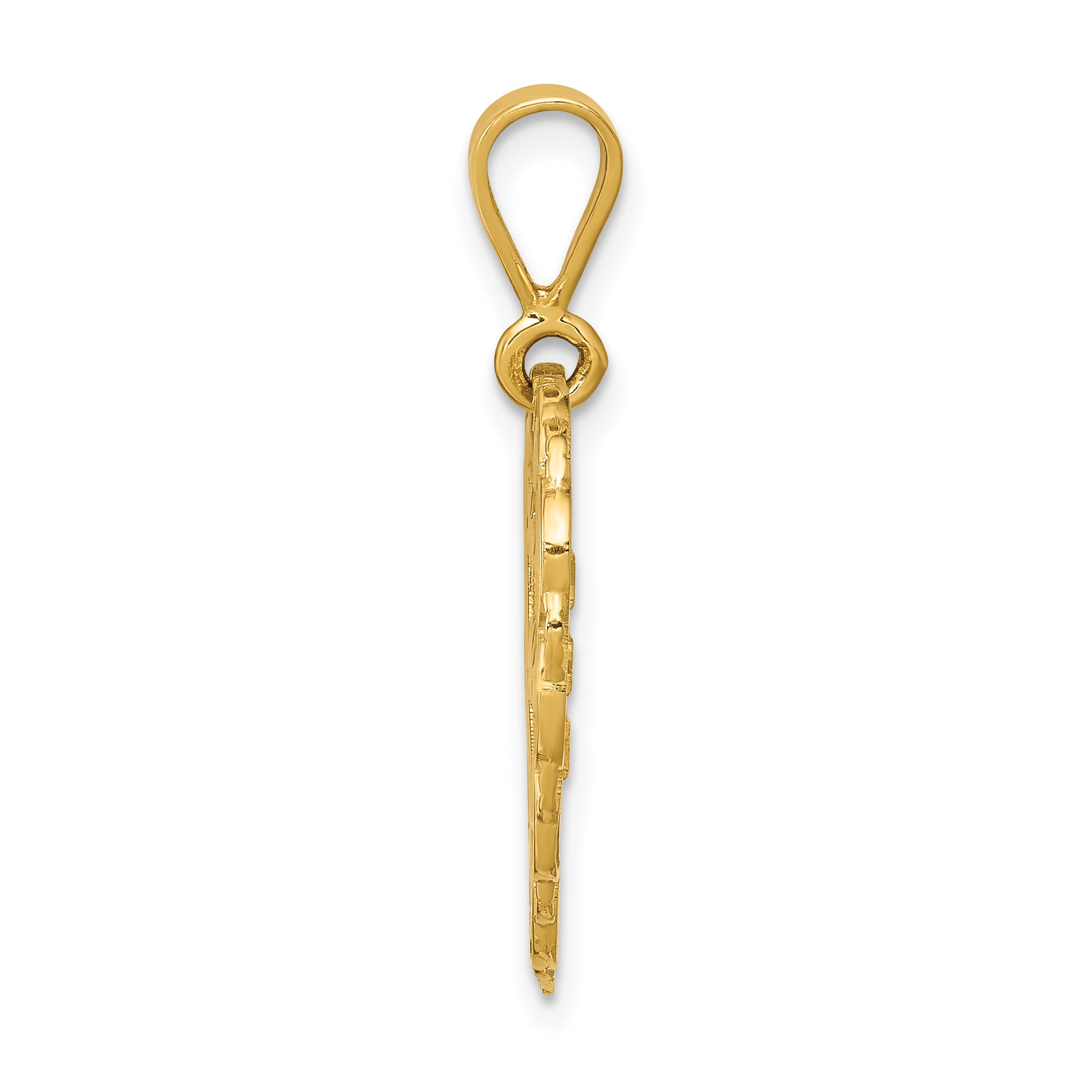 14k Reversible FOR MY WONDERFUL SISTER / YOU MEAN SO MUCH Heart Charm C1693