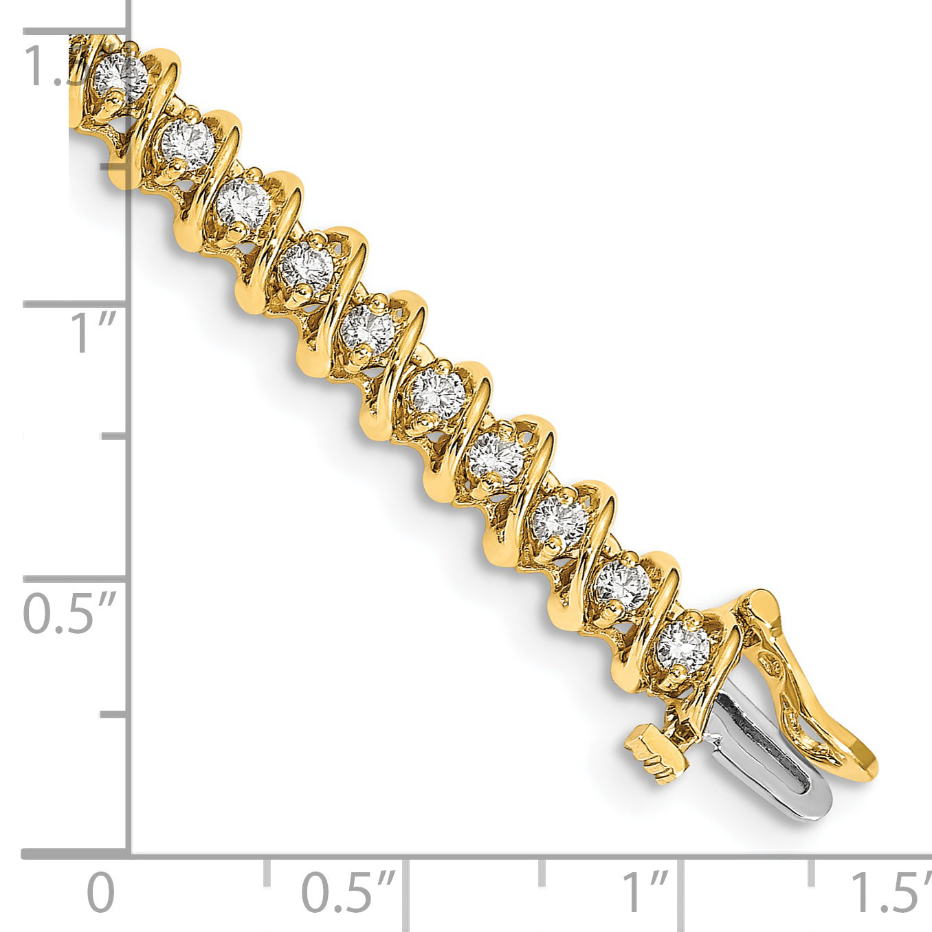 14k Complete 2.25 carat Round AA Diamond Fancy Spiral 7 inch Tennis Bracelet X2003AA