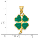 14k Enameled Four Leaf Clover Pendant FB594