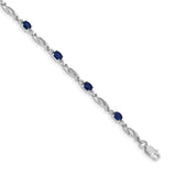 14k White Gold Complete Diamond and Oval Emerald Fancy Link 7.25 inch Bracelet BM4476