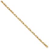 14K 18 inch 5mm Hand Polished Fancy Link with Lobster Clasp Chain LK452