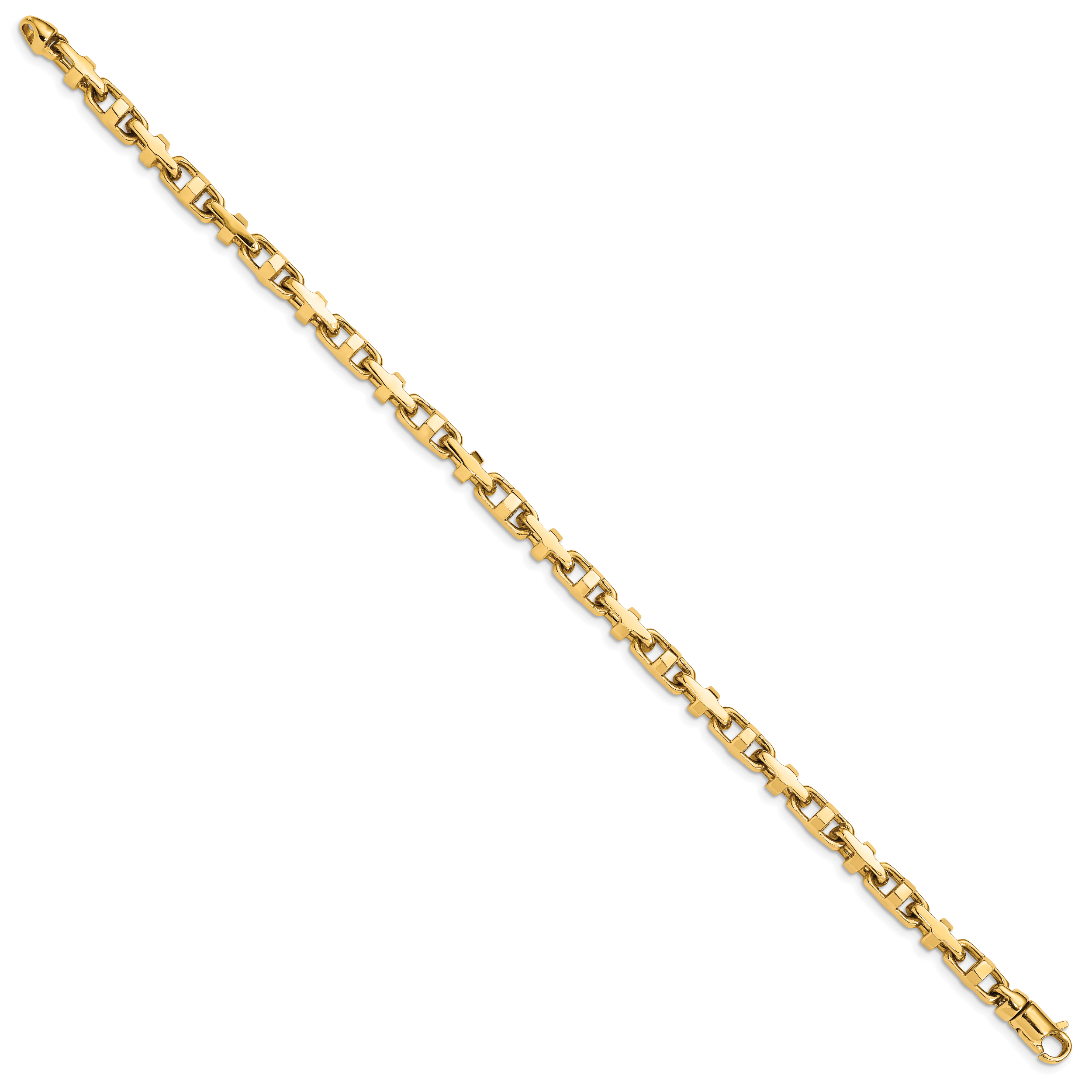 14K 18 inch 5mm Hand Polished Fancy Link with Lobster Clasp Chain LK452