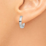 14k White Gold Round Hinged Hoop Earrings TM625