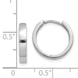 14k White Gold Round Hinged Hoop Earrings TM625