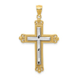 14k Two-tone Cross Pendant C3822