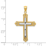 14k Two-tone Cross Pendant C3822