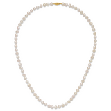 14k 7-8mm White Round Akoya Saltwater Cultured Pearl 16 inch Necklace PL70AA