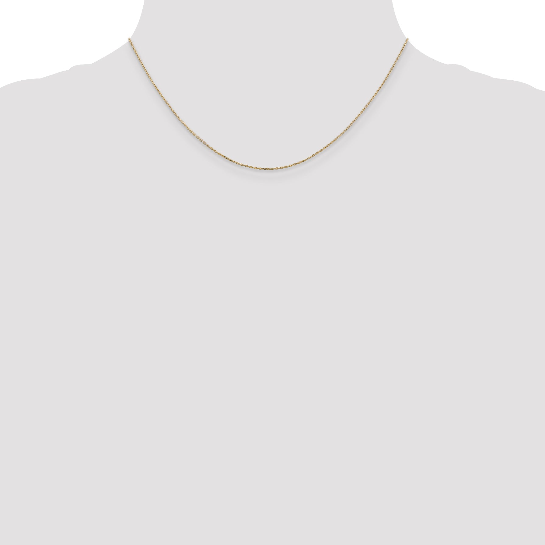 14K 14 inch .8mm Diamond-cut Cable with Lobster Clasp Chain PEN41L