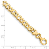14K 18 inch 6.2mm Hand Polished Fancy Link with Fancy Lobster Clasp Chain LK170