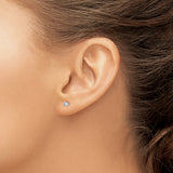 Inverness 14k White Gold 3mm CZ Post Piercing Earrings 129E