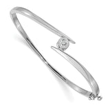 14k White Gold Complete 1/2 carat VS Diamond Hinged Oval Bangle Bracelet XB169VS