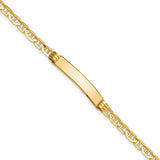 14k Polished Solid Chain/Solid Plate Anchor Link 24.5x4.5mm Plate 7 inch ID Bracelet LID60