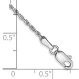 14K White Gold 14 inch 1.3mm Diamond-cut Machine Made Rope with Lobster Clasp Chain Chain W012