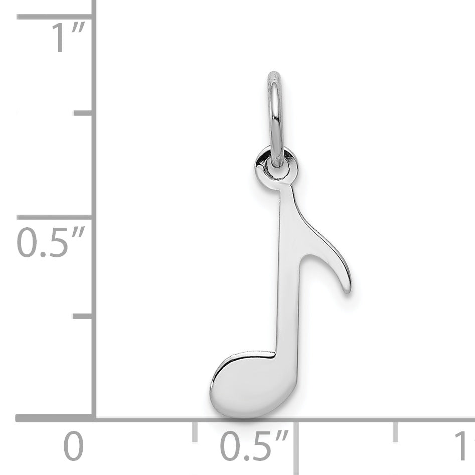 14k White Gold Polished Musical Note Charm XAC928