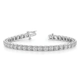 14k White Gold Complete 1.75 carat Round A Diamond 4-prong 7 inch Tennis Bracelet X755WA