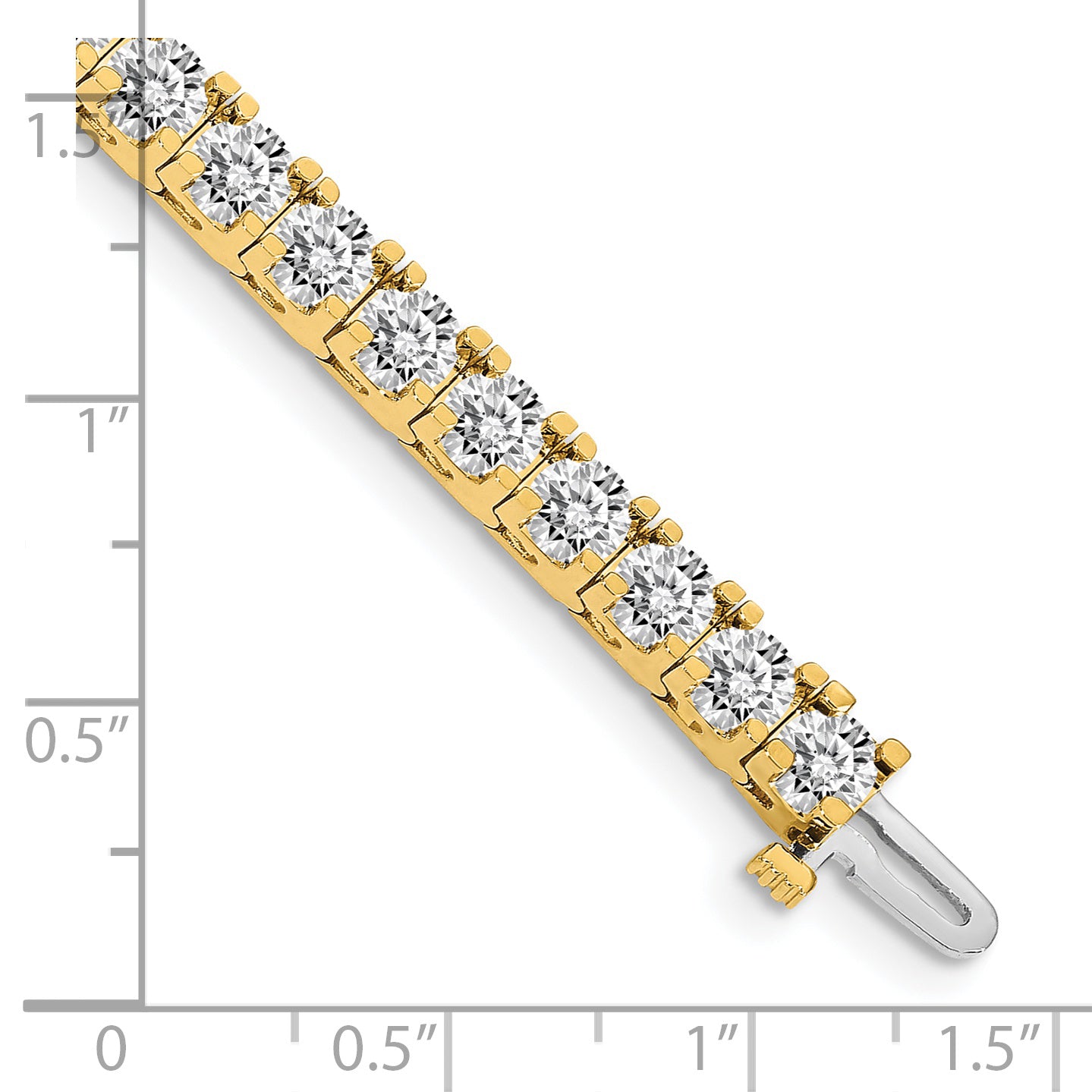 14k Complete 12.5 carat Round A Diamond 4-prong 7 inch Tennis Bracelet X2047A