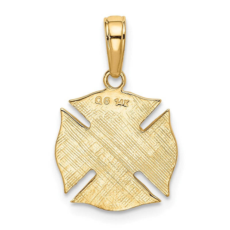 14k FIRE DEPT Shield Pendant K2841