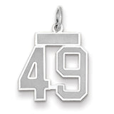 14kw Small Satin Number 49 Charm WSS49