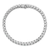 14k White Gold Complete 6.44 carat Round A Diamond 4-prong 7 inch Tennis Bracelet X735WA