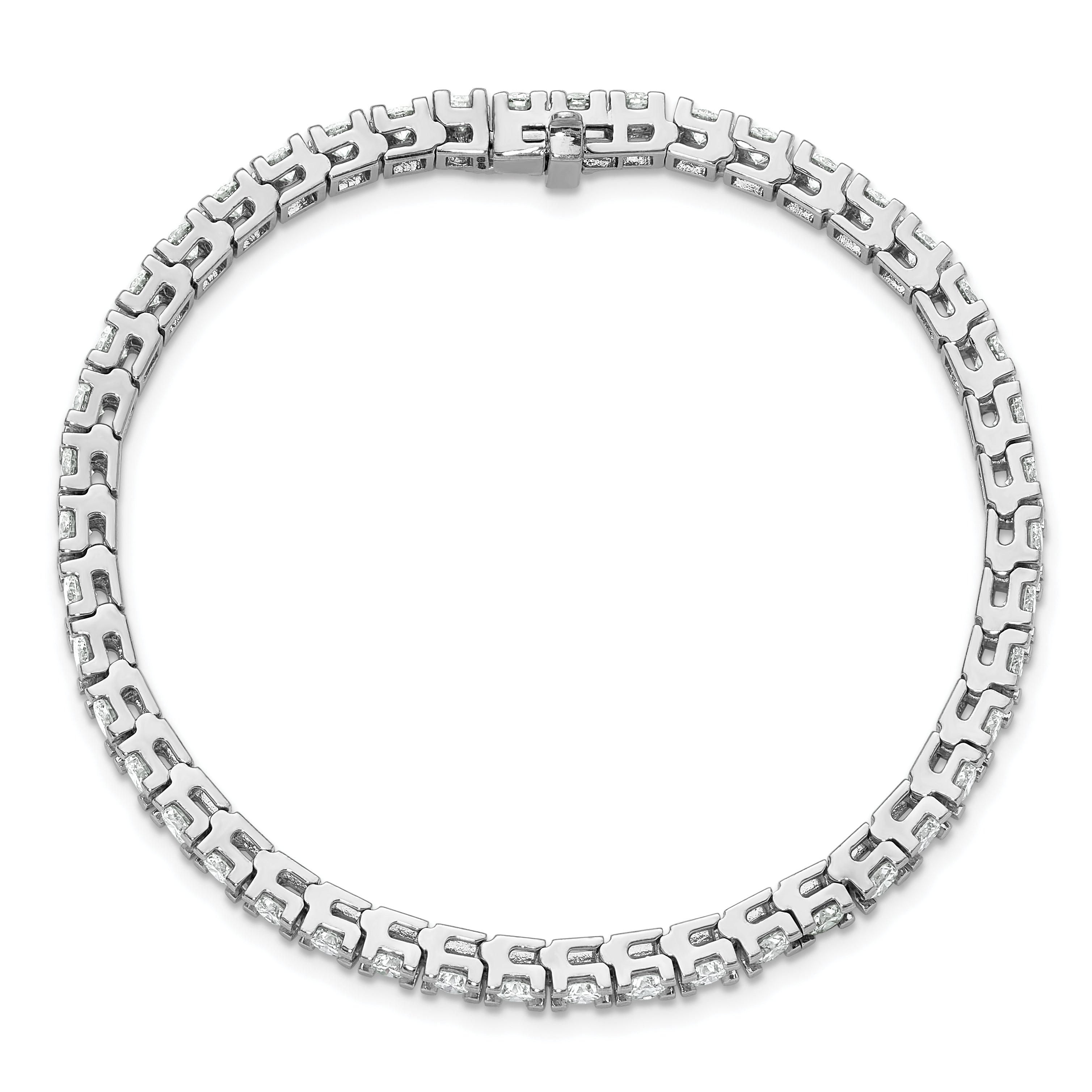 14k White Gold Complete 6.44 carat Round A Diamond 4-prong 7 inch Tennis Bracelet X735WA